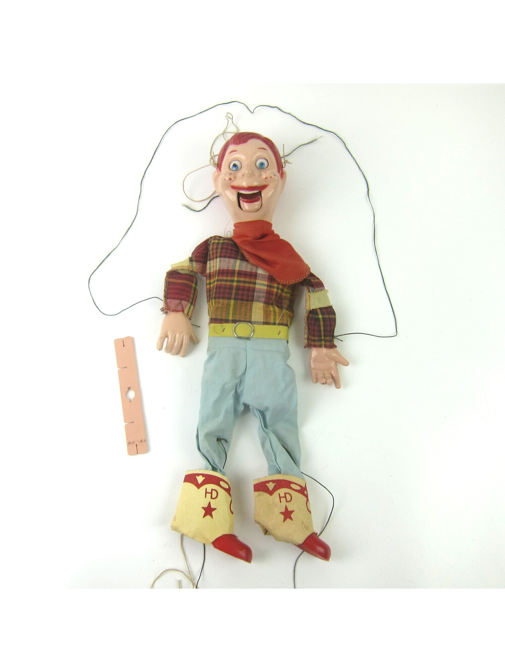 Vintage Howdy Doody String Puppet 16.5" Marionette Doll Composite Head 1950s